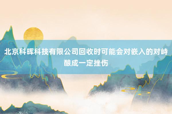北京科晖科技有限公司回收时可能会对嵌入的对峙酿成一定挫伤